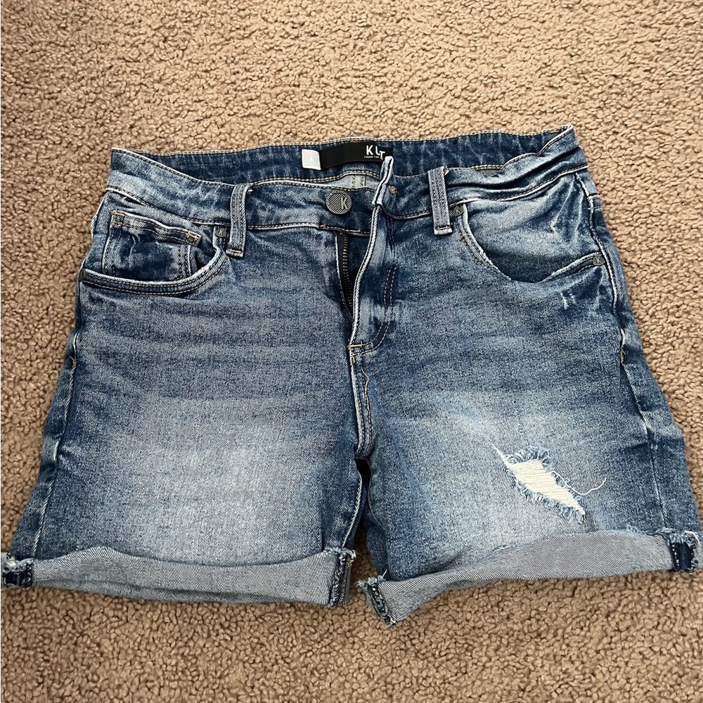 Kut from the Kloth Distressed Blue Jean Shorts